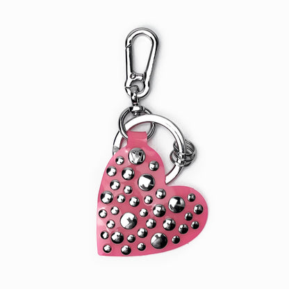 Heart studs keyring