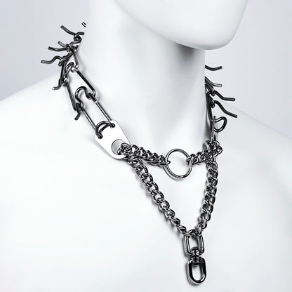 Spine collar Steel necklace