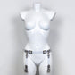 Suspenders transparent PVC harness with metallic ring and buckles