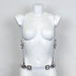 Suspenders transparent PVC harness with metallic ring and buckles