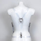 Suspenders transparent PVC harness with metallic ring and buckles