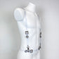 Suspenders transparent PVC harness with metallic ring and buckles