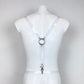 Suspenders transparent PVC harness with metallic ring and buckles
