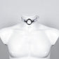 gothic O-Ring transparent PVC choker with metallic buckle